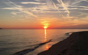 Free Video Stock sunset on a deserted beach