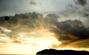 Free Video Stock sunset over a tropical island