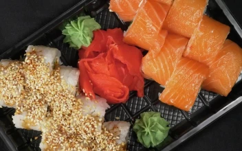 Free Video Stock sushi with sesame and salmon