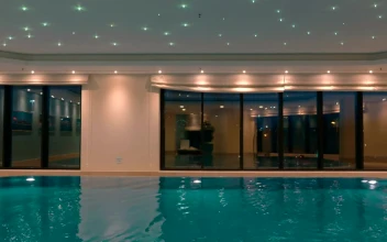 Free Video Stock swimming in a luxury hotel pool