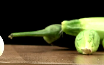 Free Video Stock table with vegetables turning