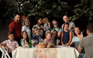 Free Video Stock taking a family group photo in the backyard