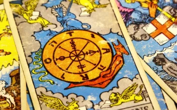 Free Video Stock tarot cards spread across a table