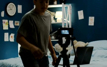 Free Video Stock teen boy filming himself in the bedroom