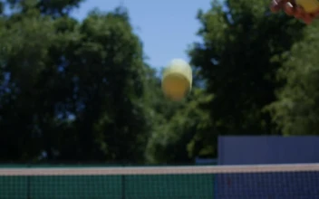 Free Video Stock tennis ball flying over the net