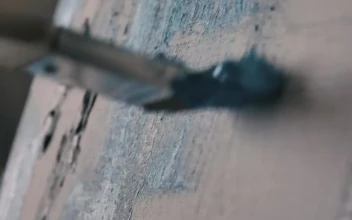 Free Video Stock texture of a brush painting blue color