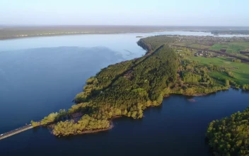 Free Video Stock the dam of a river aerial shot