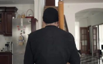 Free Video Stock thief with baseball bat looks around house