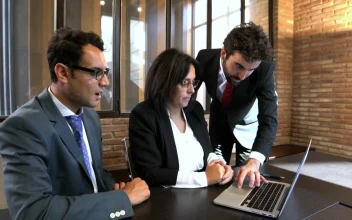 Free Video Stock three office colleagues working together