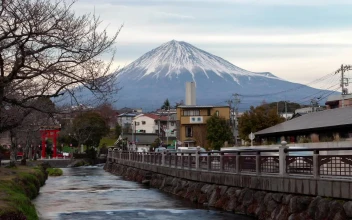 Free Video Stock time lapse of a street and mount fuji