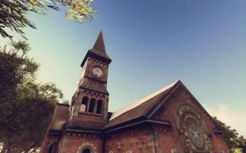 Free Video Stock time lapse of an old church with a clock tower