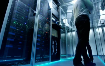 Free Video Stock time lapse of engineers working in a data center