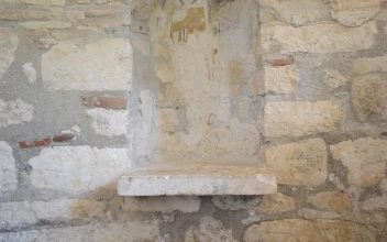 Free Video Stock time worn christian temple