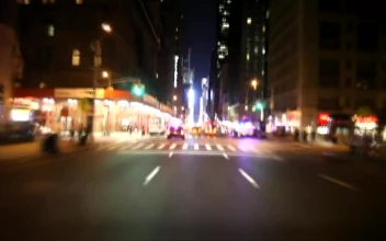 Free Video Stock times square late at night