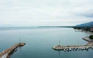 Free Video Stock tiny harbor at the edge of an island