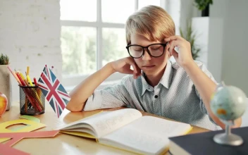 Free Video Stock tired boy studying at home