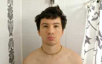 Free Video Stock tired man taking a shower