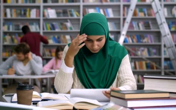 Free Video Stock tired woman reading in the library