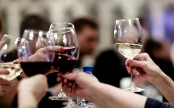 Free Video Stock toasting with wine glasses during a night out