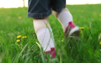 Free Video Stock toddler running through grass