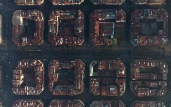 Free Video Stock top aerial shot of barcelona city