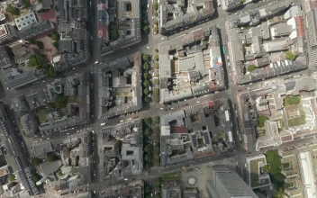Free Video Stock top aerial view of city blocks in frankfurt