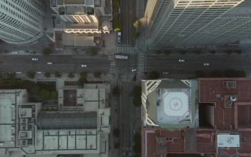 Free Video Stock top shot of buildings and blocks in los angeles
