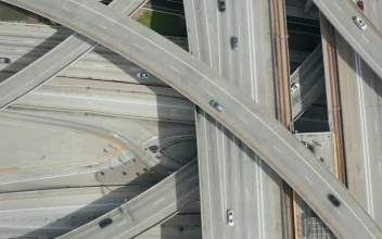 Free Video Stock top shot of the judge pregerson huge highway