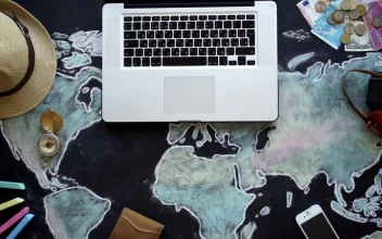Free Video Stock top view of credit card pay over world map