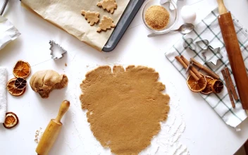 Free Video Stock top view of pressing cookie dough with spices and rolling