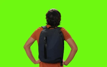 Free Video Stock tourist from behind appreciating the view on a chroma key