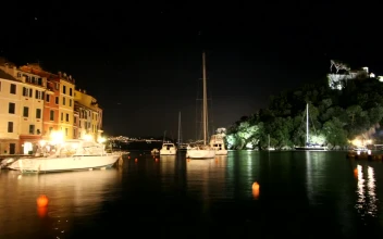 Free Video Stock tourist port in france at night