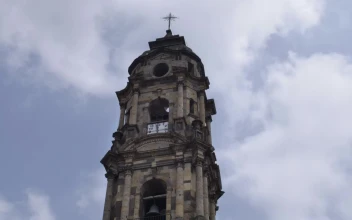 Free Video Stock tower of a church with a clock on a sunny