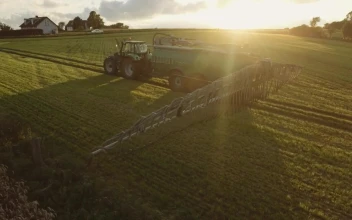 Free Video Stock tractor preparing to spray a field