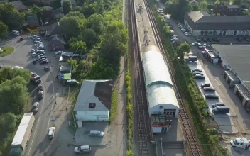 Free Video Stock train arriving at a railway station