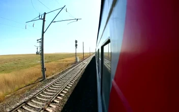 Free Video Stock train moving through the tracks