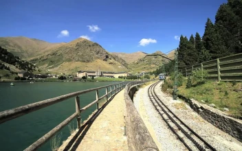 Free Video Stock train passing next to a river in the countryside