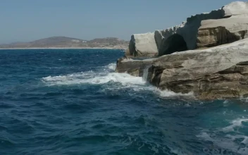 Free Stock Video Waves Hitting A Rocky Cliff In Greece