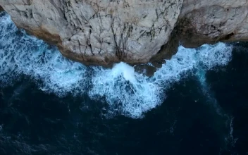 Free Stock Video Waves Hitting A Cliff Top Shot