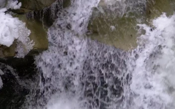 Free Stock Video Water Flowing Through The Rocks In The Winter