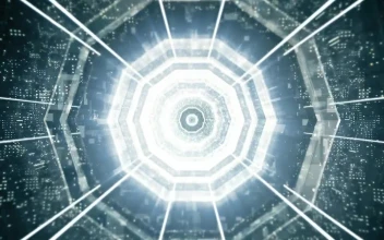 Free Stock Video Virtual Decagon In The Form Of A Futuristic Tunnel