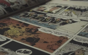 Free Stock Video Vintage Comic Book Open In A Table