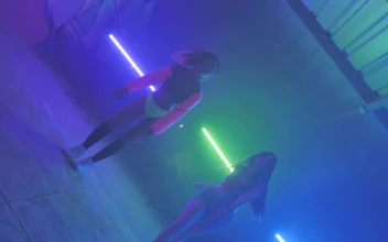 Free Stock Video Urban Dancers Among Neon Lights