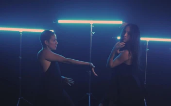 Free Stock Video Two Girls Dancing With Blue Neon Lights In The Background