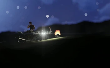 Free Stock Video Two D Motorcyclists Resting With A Campfire