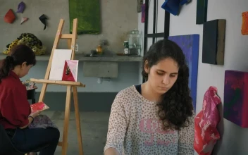 Free Stock Video Two Artist Girls Working In An Artistic Workshop