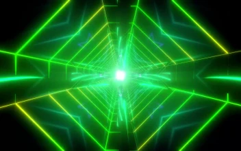 Free Stock Video Tunnel With Light Green Color Lines Walls