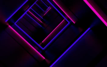Free Stock Video Tunnel With Blue And Pink Neon Light Frames