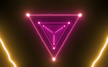 Free Stock Video Tunnel Of Triangles Of Light With Colored Rays