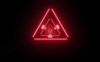 Free Stock Video Tunnel Of Triangles Of Blinking Red Light